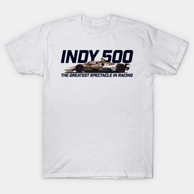 Indy Greatest Spectacle (blue text) T-Shirt by Sway Bar Designs